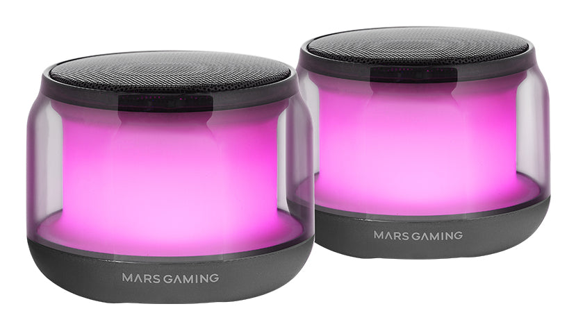 Altavoces Mars Gaming 15W RGB 3.5mm BT Negros (MSAURA)