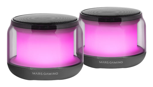 Mars Gaming 15W RGB 3.5mm BT Black Speakers (MSAURA)