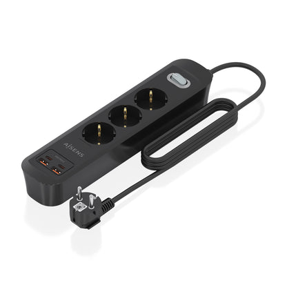 Regleta Aisens 3Tomas 2Usb-C 2Usb-A (ASPS-2A2C11-BK)