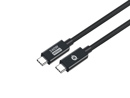Cable CONCEPTRONIC USB-C M/M 240W 1.2m Negro(ETTA04B12)