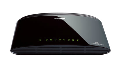 D-Link 8xRJ45 10/100 Black Switch (DES-1008D)