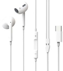 Auriculares intrauditivos con microfono USB-C longitud cable 1,2m impedancia: 32 ohmios sensibilidad: 98 +/-3 db frecuencia: 20hz - 20khz blanco