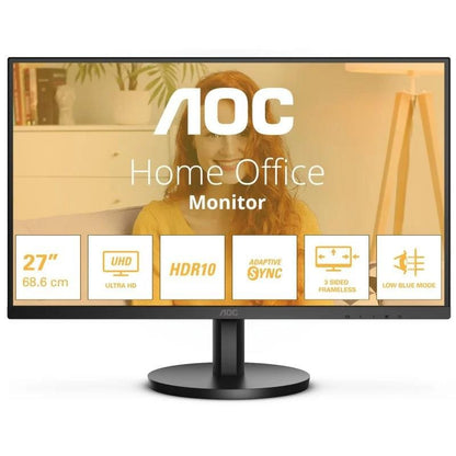 MONITOR AOC 27" 4K UHD MULTIMEDIA HDMI DP BLACK