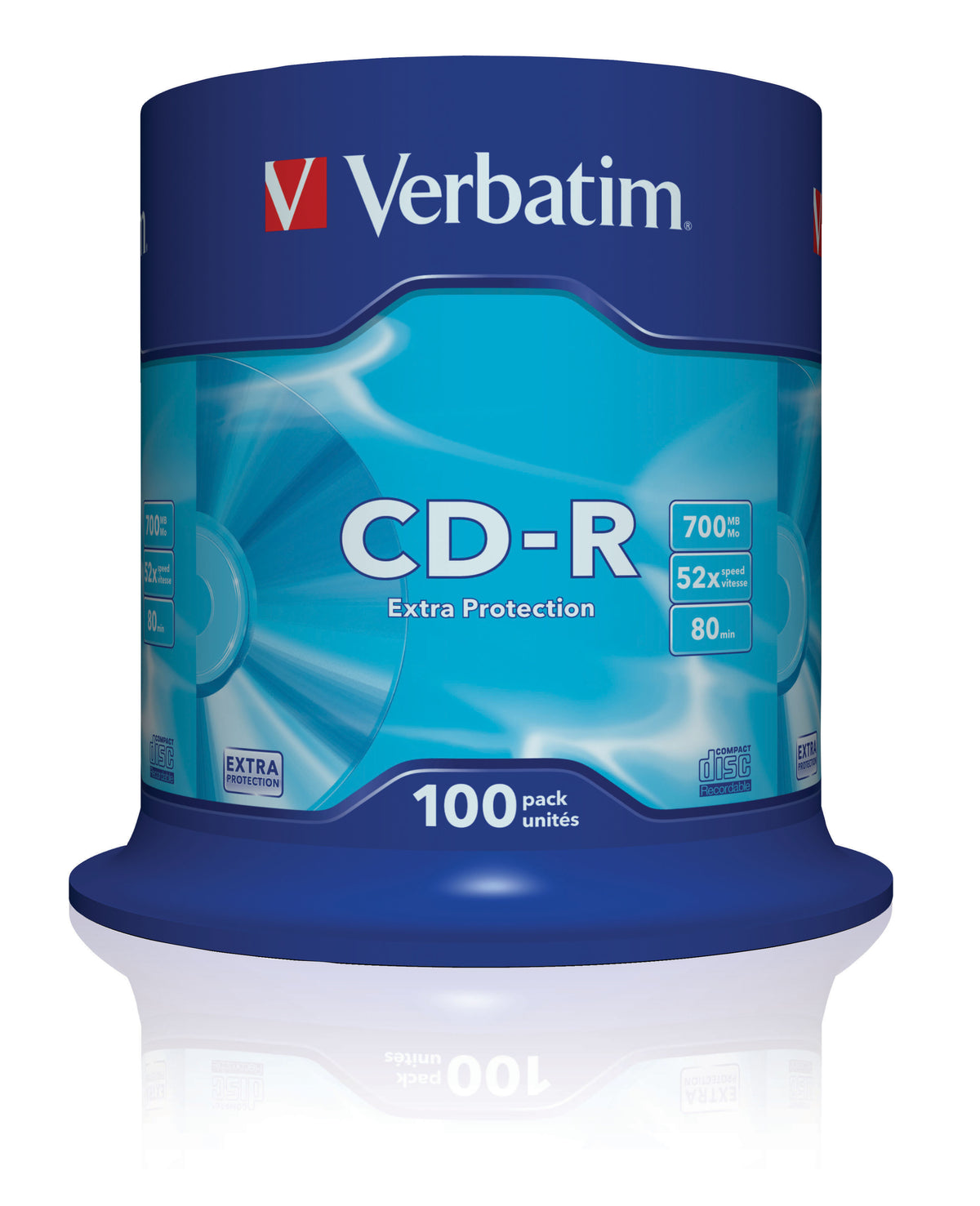 Verbatim Cd - r 700 mb 80 min 52x tarrina 100 uds (43411)