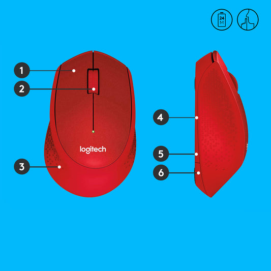 LOGITECH M330 Silent RF 1000dpi Red Mouse (910-004911)