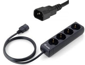 Regleta cuatro tomas de enchufe schuko sin interruptor IEC cable 1.1 metros