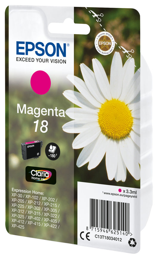 Epson 18 T1803 Magenta Ink 3.3ml 180 pages (C13T18034012)