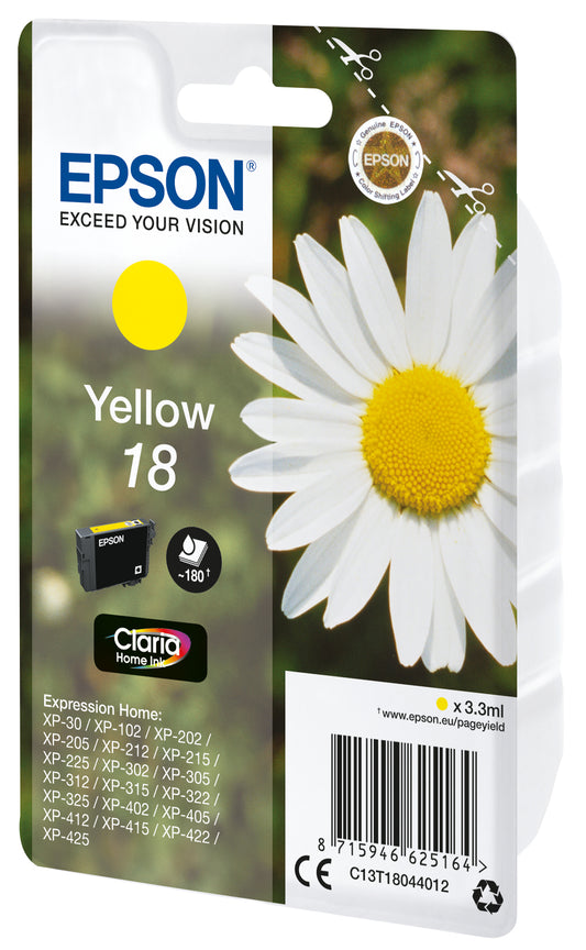 Epson 18 T1804 Yellow Ink 3.3ml 180 pages (C13T18044012