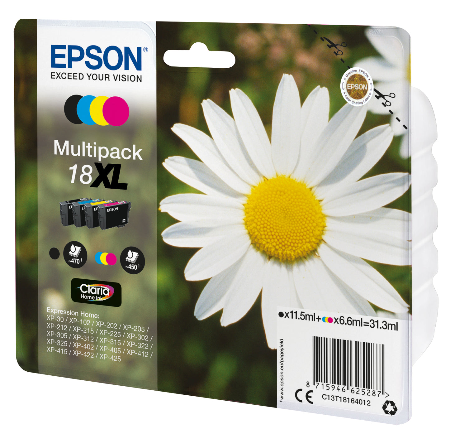 Epson 18XL T1816 Black/Colour Ink Pack (C13T18164012)