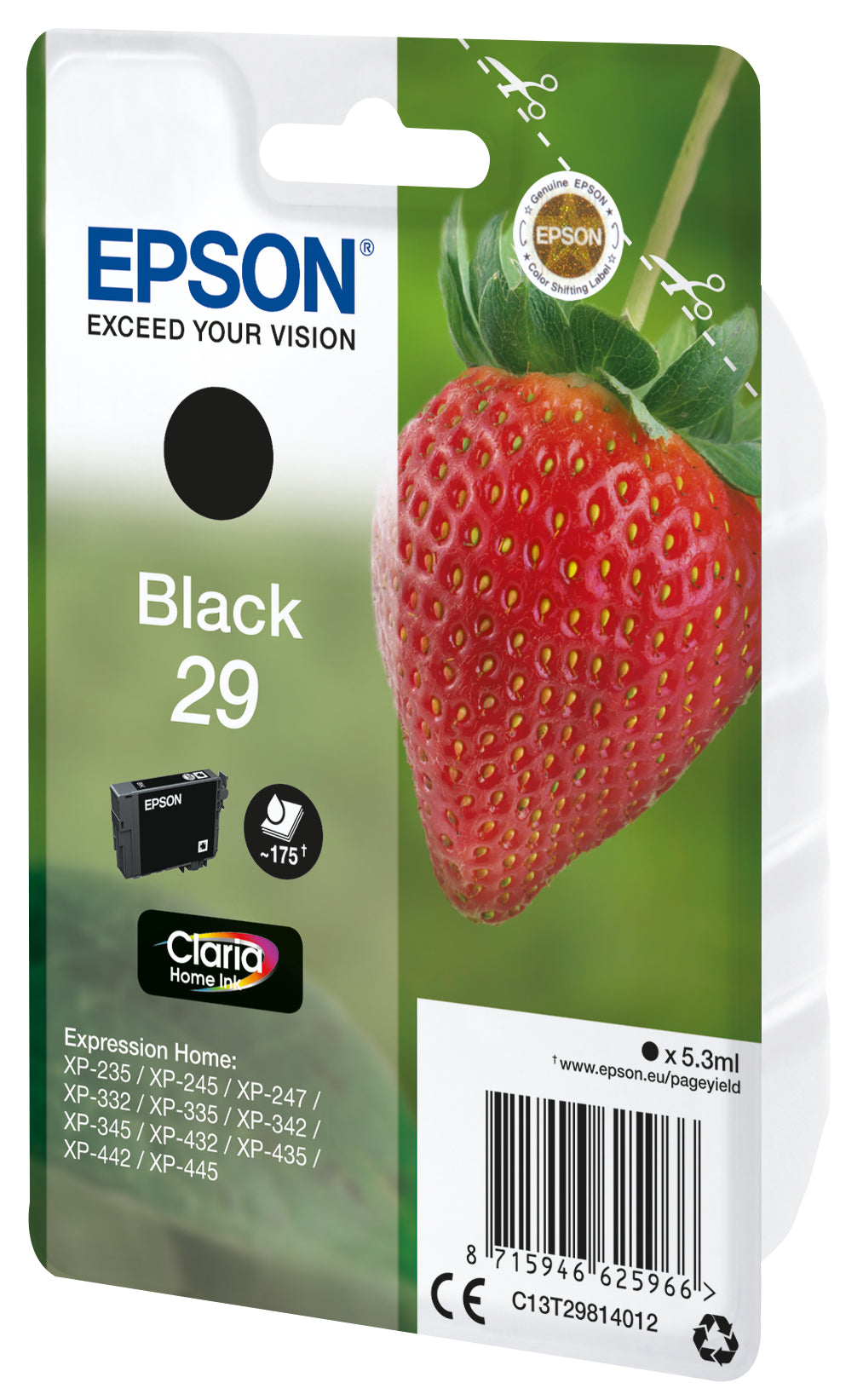 Epson T2981 (29) Black Original Ink Cartridge - C13T29814012. 175 Pages