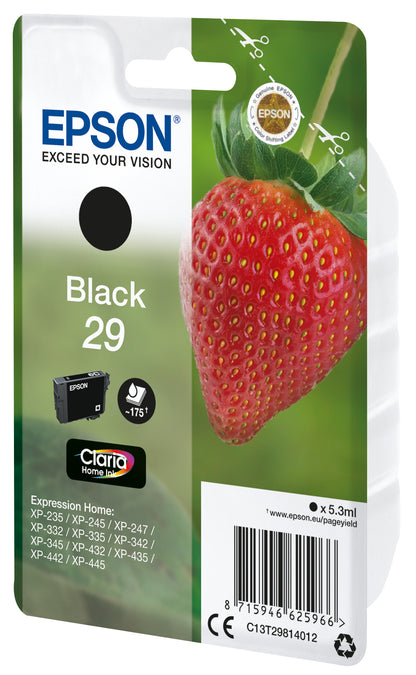 Epson T2981 (29) Black Original Ink Cartridge - C13T29814012. 175 Pages