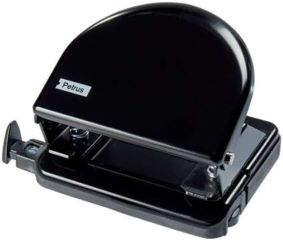 Taladro perforador clasico metalico hasta 20 hojas marcas de formato facil vaciado punzones de 5.5mm color negro