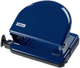 Taladro perforador clasico metalico hasta 20 hojas marcas de formato facil vaciado punzones de 5.5mm color azul