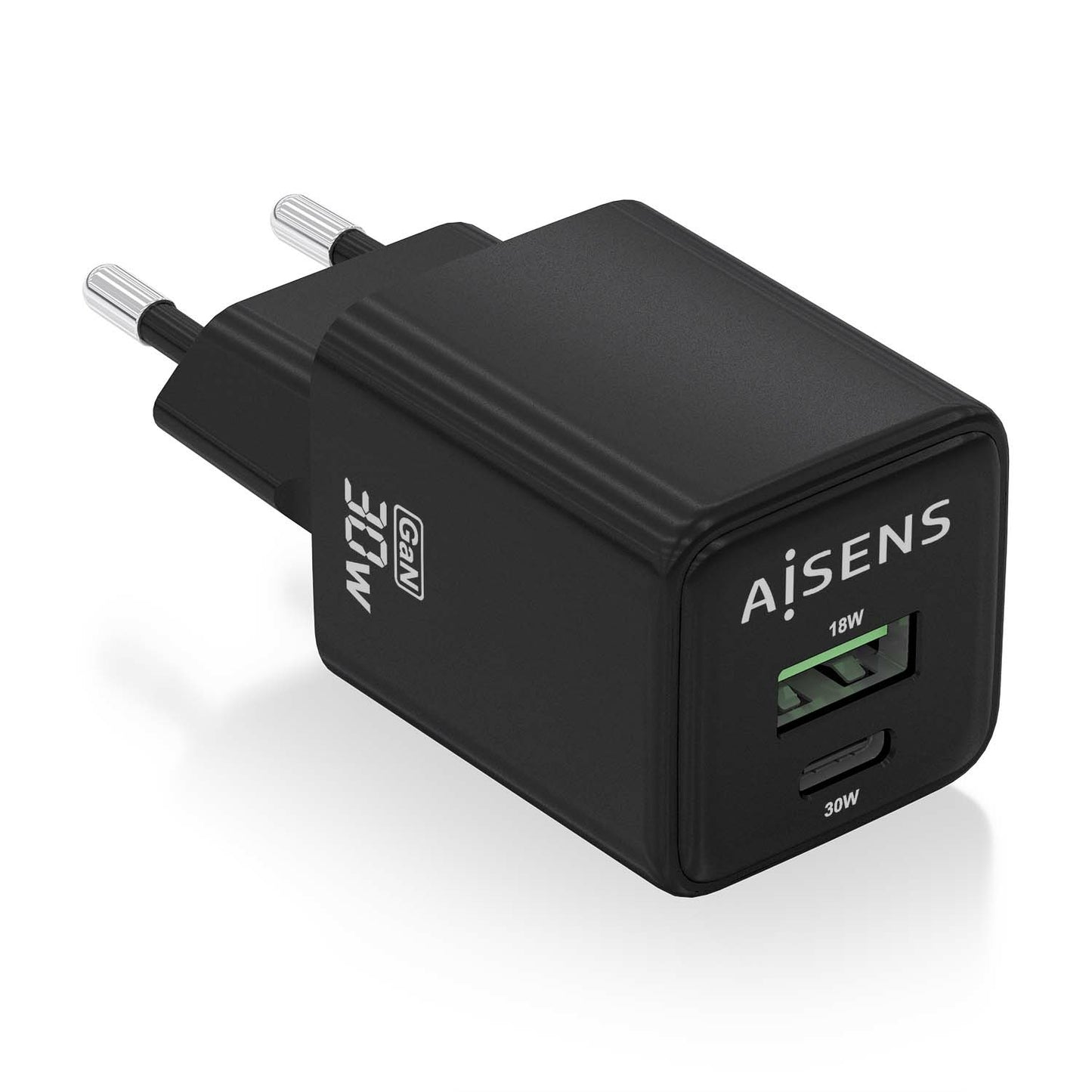 Cargador de Pared AISENS 30W Negro (ASCH-30W2P038-BK)