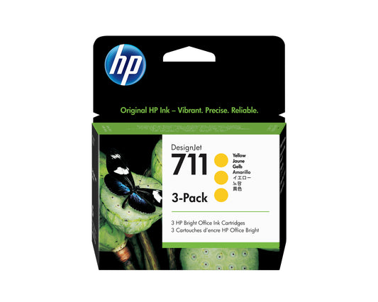Tinta HP DesignJet 711 Amarillo Pack 3 29ml (CZ136A)