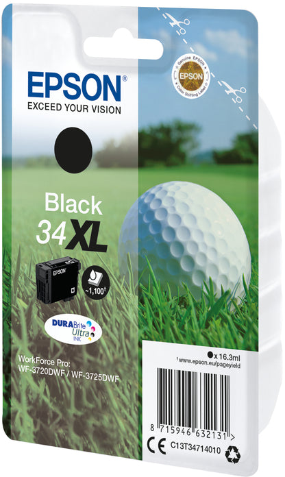 Epson T3471 (34XL) Black Original Ink Cartridge - C13T34714010. 1,100 Pages