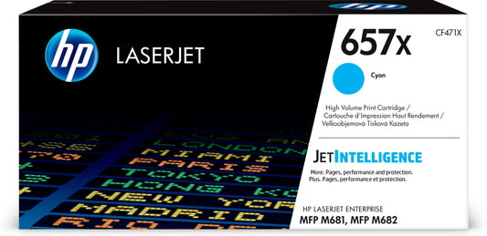 HP CF471X Cyan Original Toner Cartridge - 657X. 23,000 Pages