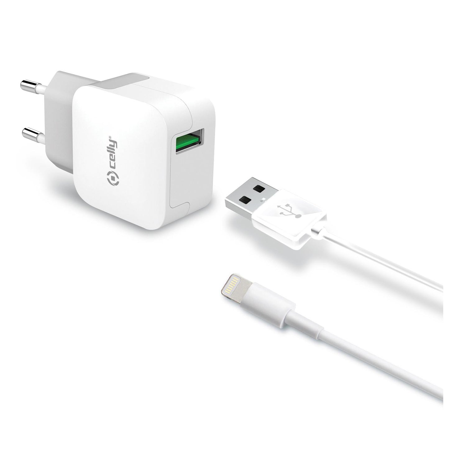 Cargador Pared CELLY USB-A Cable Lightning (TCUSBLIGHT)