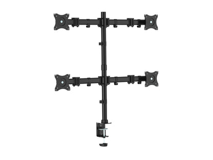 EQUIP soporte de monitor/tv para mesa desde 13' hasta 27' doble brazo articulado soporta 4 monitor/tv vesa estandar hasta 8kg negro (650117)