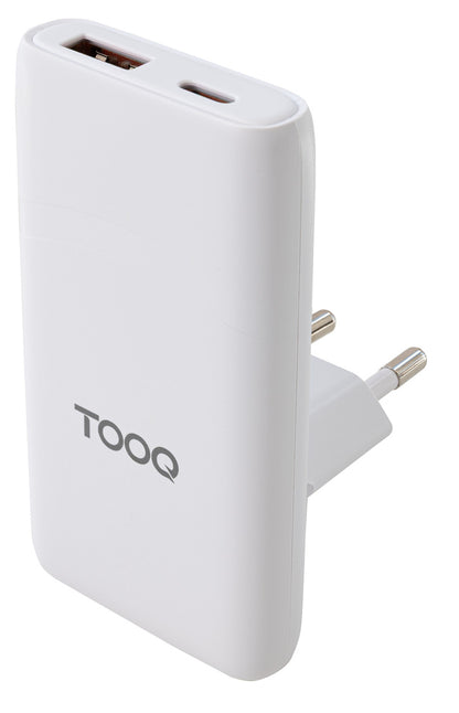 Travel Charger TooQ GaN USB-A/USB-C PD/QC 65W White