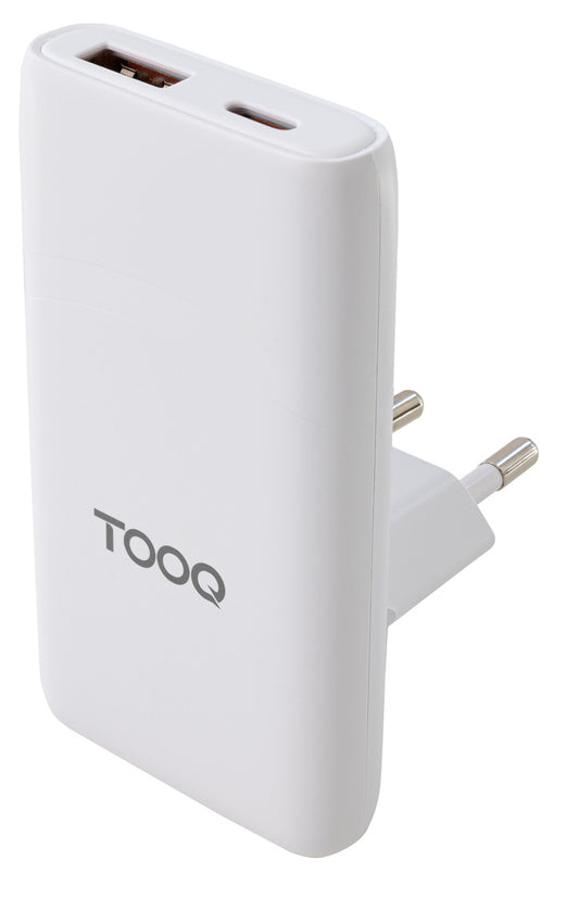 Travel Charger TooQ GaN USB-A/USB-C PD/QC 65W White