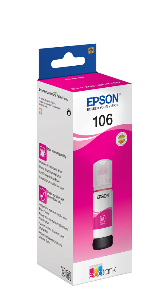 Epson EcoTank 106 Magenta Ink 70ml (C13T00R340)