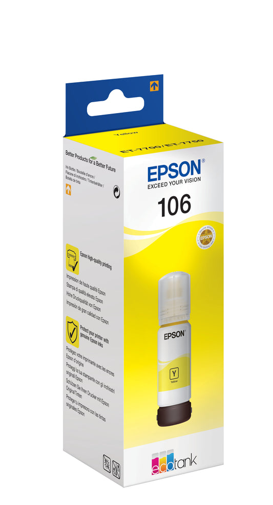 EPSON INK 7700/7750 BOTTLE 106 YELLOW ECOTANK BOTTLE C13T00R440