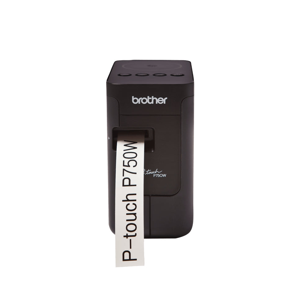 Rotuladora pt-p750w WIFI USB 2.0 velocidad impresion hasta 30mm/s resolucion 180x360ppp ancho etiquetas hasta 24mm impresion codigos de barras WIFI direct admite cintas tze / hse de 3,5 / 6 / 9 / 12 / 18 y 24mm
