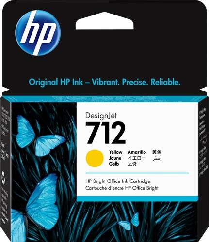 HP 712 Yellow Original Ink Cartridge - 3ED69A