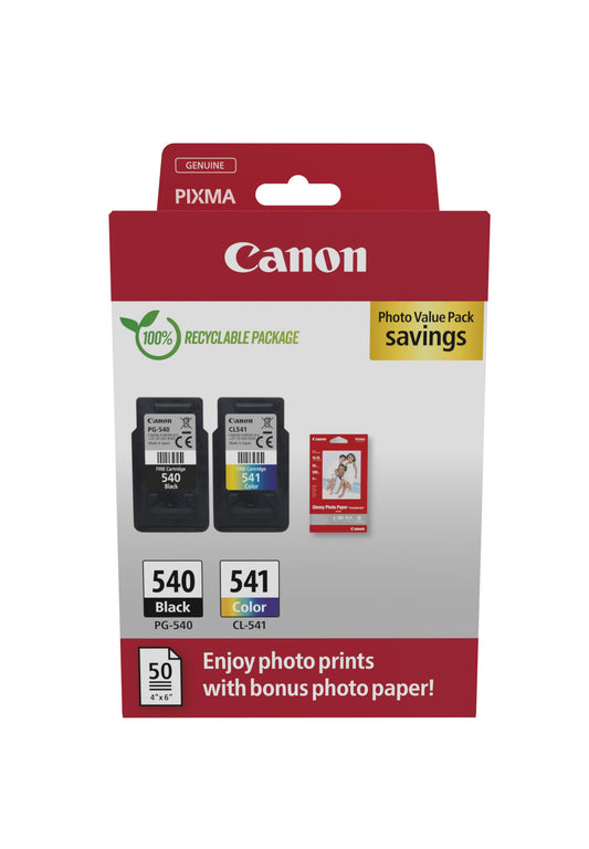 Canon PG-540/CL-541 Ink + 50 Photo Sheets (5225B013)