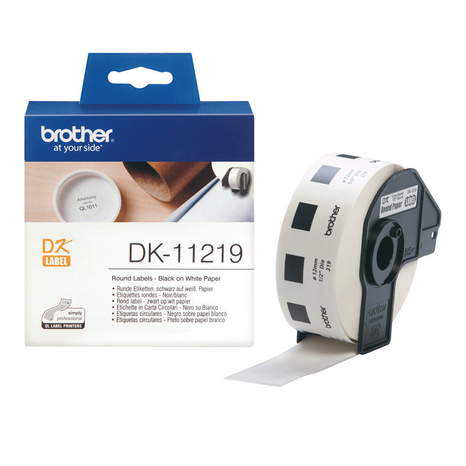 Etiquetas BROTHER circulares 12mm 1200 Unid. (DK11219)
