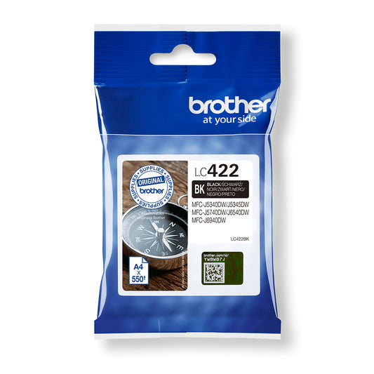 Brother LC422 Negro Cartucho de Tinta Original - LC422BK. 550 Paginas
