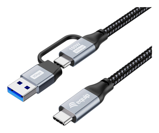 EQUIP USB-C to USB-C Cable + USB-A Adapter 100W 2m (128433)