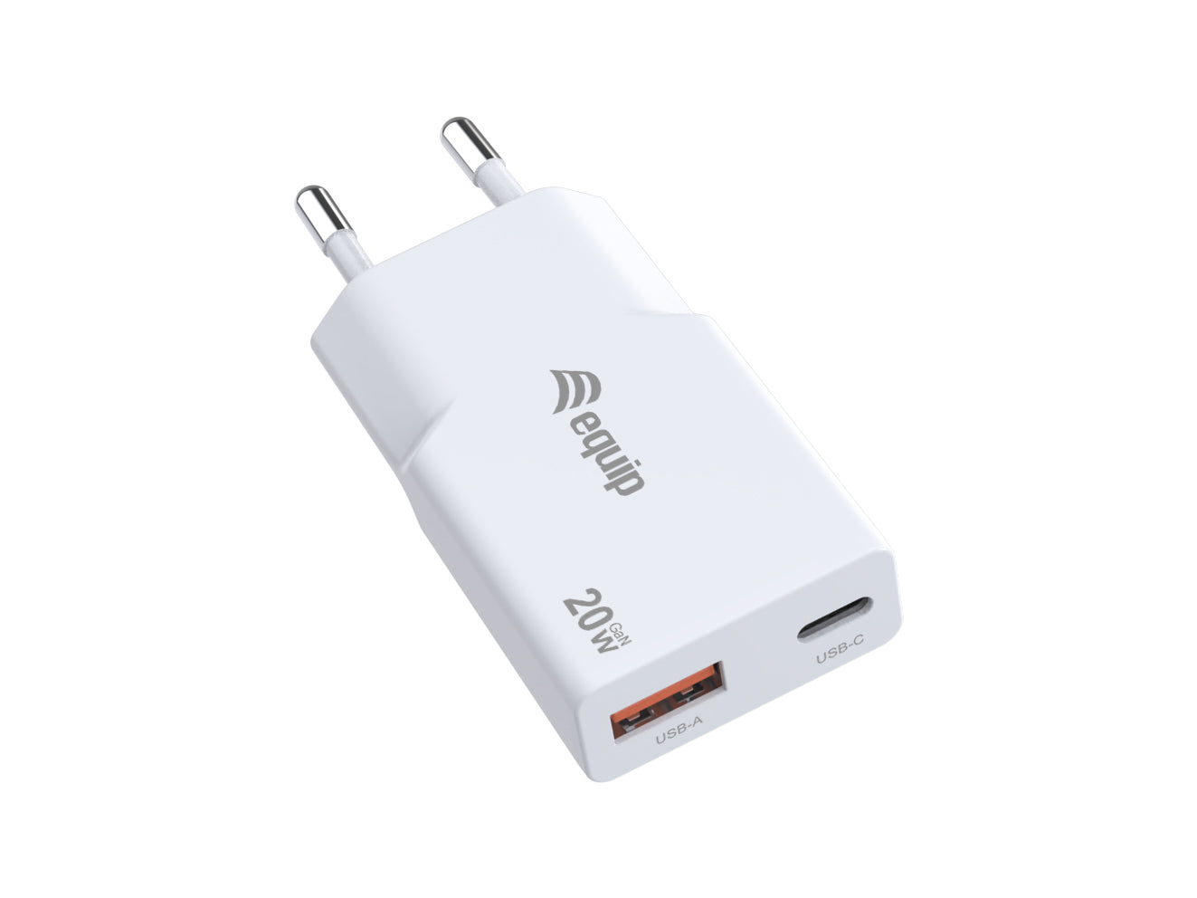 Cargador de Pared EQUIP GaN USB-A/C 20W Blanco (245522)