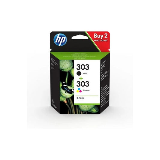 HP 303 Negro + Color Pack de 2 Cartuchos de Tinta Originales - 3YM92AE