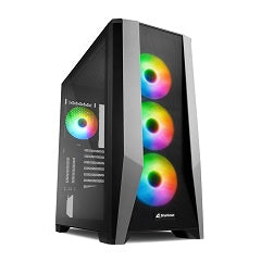 Chasis Semitorre Tg7m sin Fuente Soporta ATX Micro ATX Mini ITX Bahias Internas 2x3.5' 4x2.5' 3xVentilador Frontal 120mm RGB 1xUsb3.0 1xUSB-C Salida Audio y Microfono Ventana Lateral Transparente de Cristal Templado Dimensiones (prxalxan) 485x488x220mm