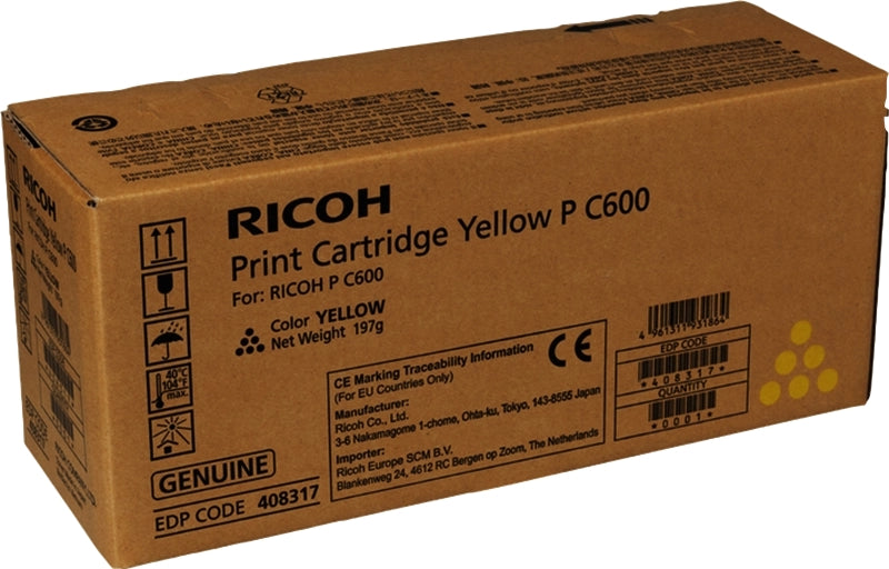 Ricoh PC600 Yellow Original Toner Cartridge - 408317/P C600Y