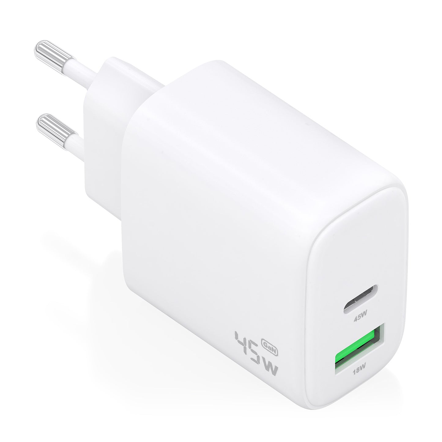 Cargador Pared AISENS 45W USB-A USB-C Blanco(A110-0971)