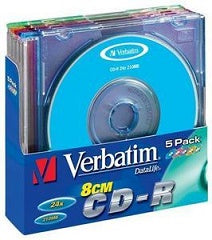 Cd - r mini 8cm 210mb 23 min 24x pack slim 5 uds
