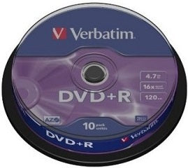 Dvd + r 4.7 gb 120 min 16x tarrina 10 uds