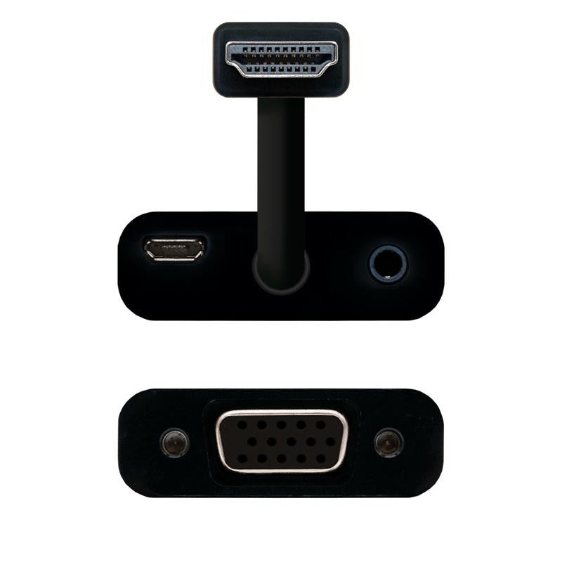 CABLE CONVERSOR HDMI A M-SVGA 10CM BLACK + 1M