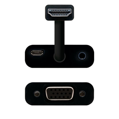 CABLE CONVERSOR HDMI A M-SVGA 10CM BLACK + 1M