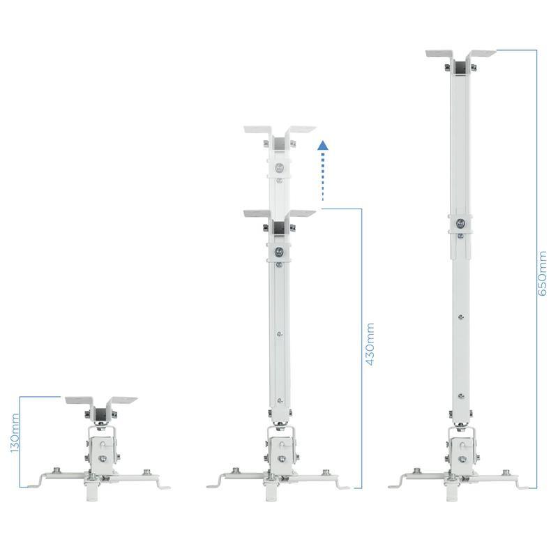 SOPORTE PROYECTOR TOOQ TECHO INCLINABLE WHITE