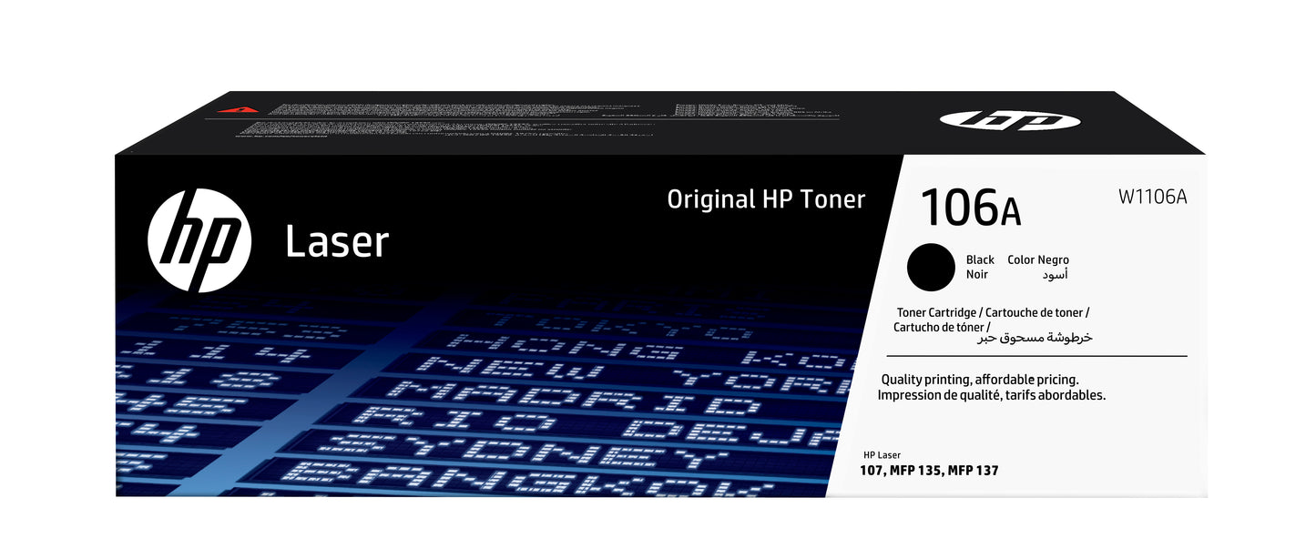 HP W1106A Negro Cartucho de Toner Original - 106A. 1.000 Paginas