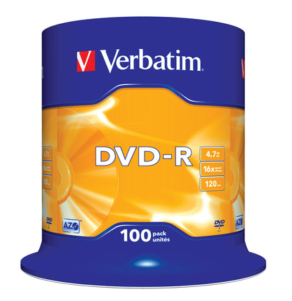 Verbatim Dvd - r 4.7 gb 16x tarrina 100 uds 120 min. (43549)