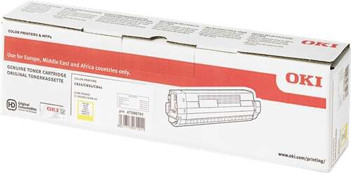 OKI C824/C834/C844 Yellow Original Toner Cartridge - 47095701