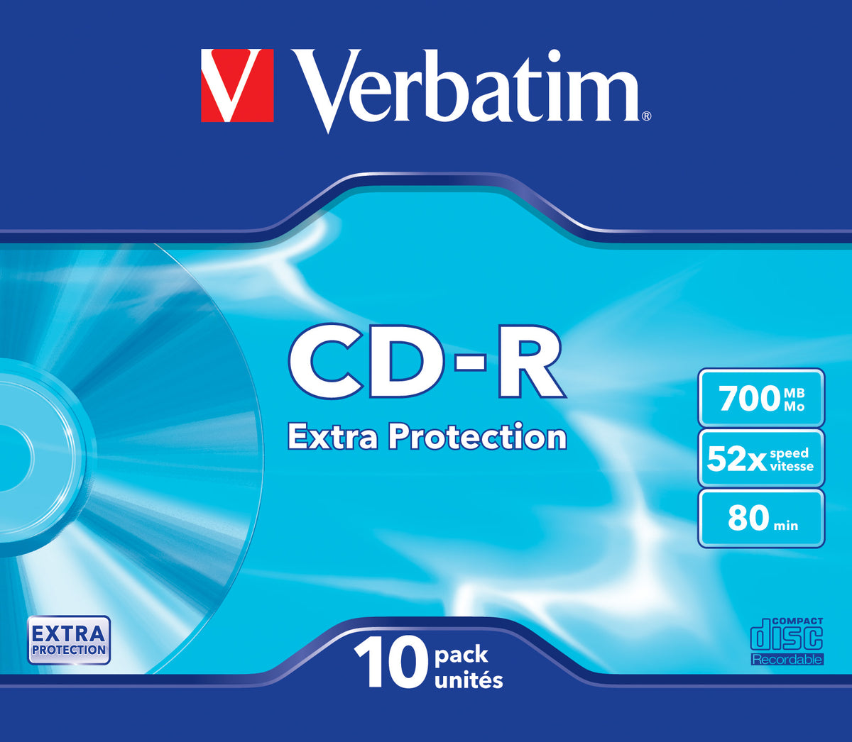 Verbatim Cd - r 700 mb 80 min 52x slim case pack 10 uds (43415)
