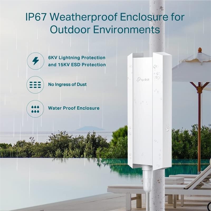 ACCESS POINT TP-LINK EAP610-OUTDOOR AX1800 DUAL BAND WI-FI 6 EXTERIOR POE