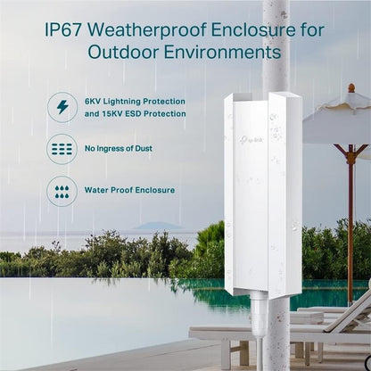 ACCESS POINT TP-LINK EAP610-OUTDOOR AX1800 DUAL BAND WI-FI 6 EXTERIOR POE