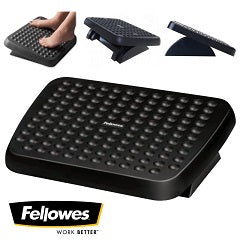 Reposapies ajustable ergonomico ajustable en altura de doble posicion con superficie auto masaje si se utiliza descalzo y con angulo de inclinacion ajustable negro